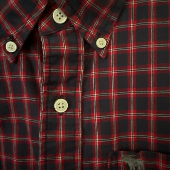 Abercrombie Fitch-Men's XL Button Down - EUC -Red/Navy-Muscle Cut -22' p2p - Picture 4 of 5